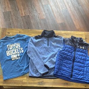 Under Armour Blue and Black Apparel Trio size Youth Medium